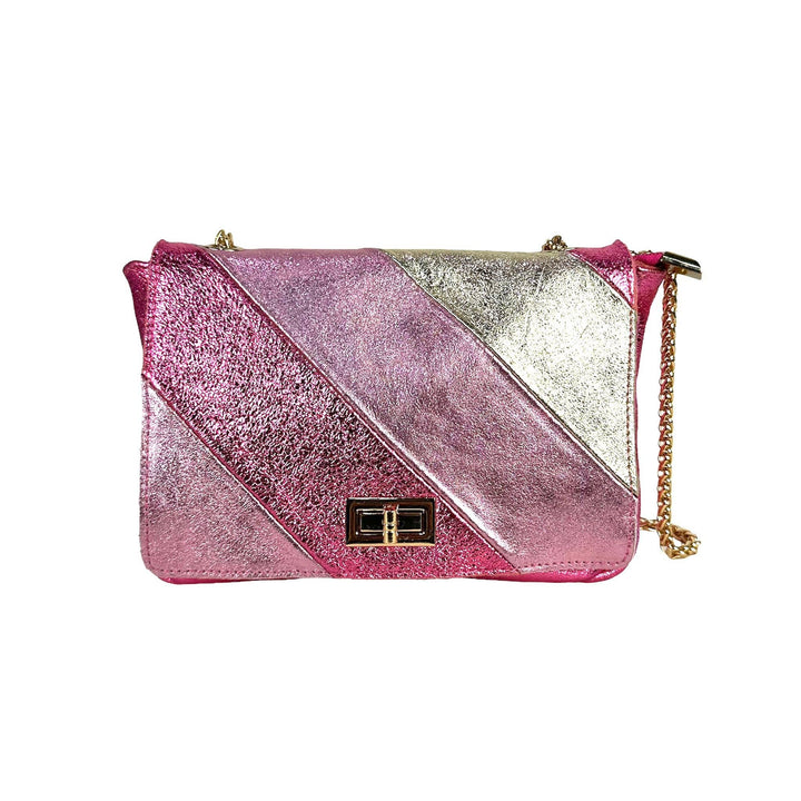 Multicolored Leather Bag: Silver