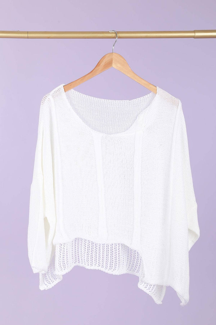 61113 100% COTTON SWEATER: Beige