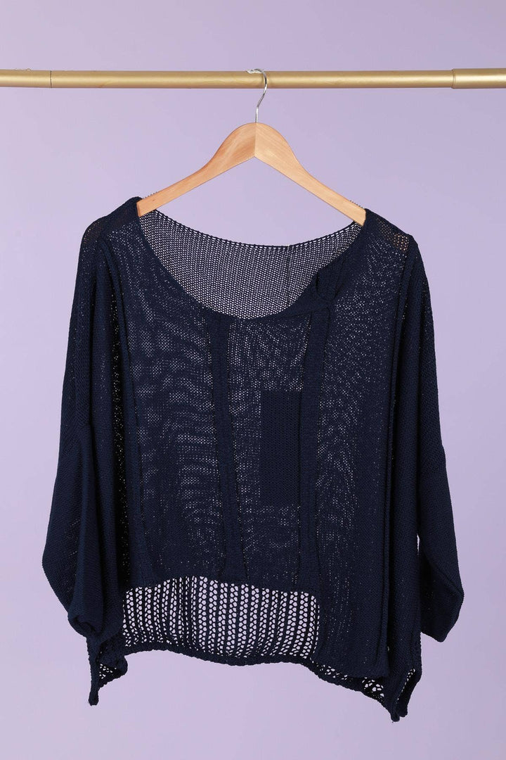 61113 100% COTTON SWEATER: White