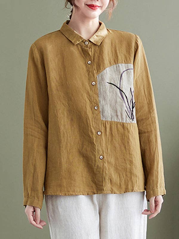 Embroiderd Tops: BLACK / L