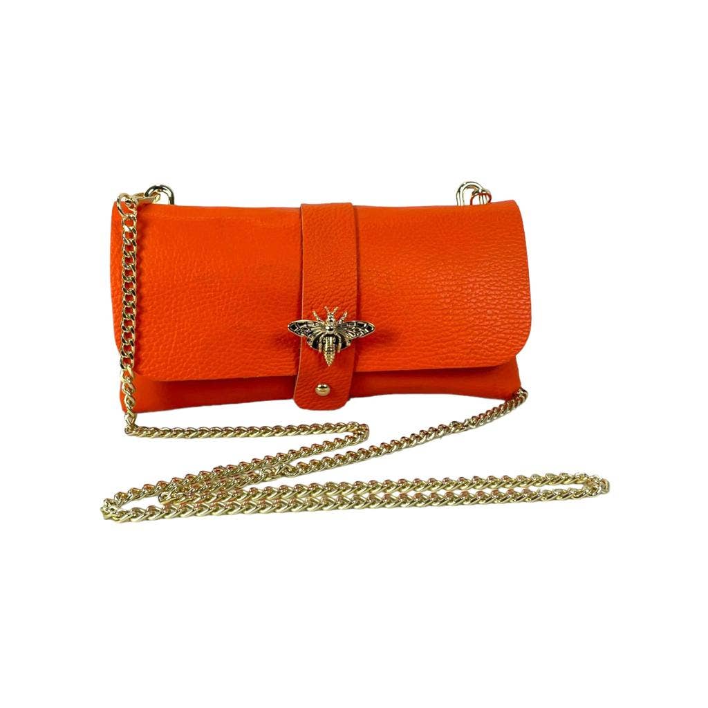Grain Leather Bag with Dragonfly Clasp: Bordeaux
