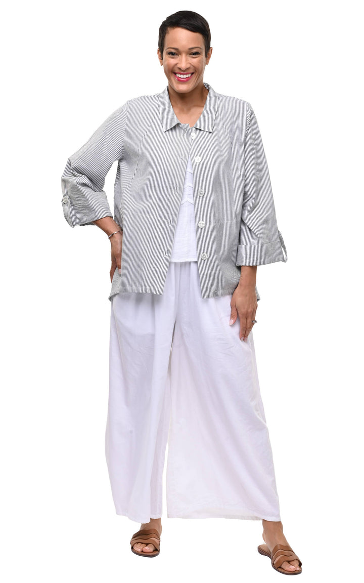 Tulip Clothing - CV1269 Leigh Jacket in Ticking Stripe*: XS