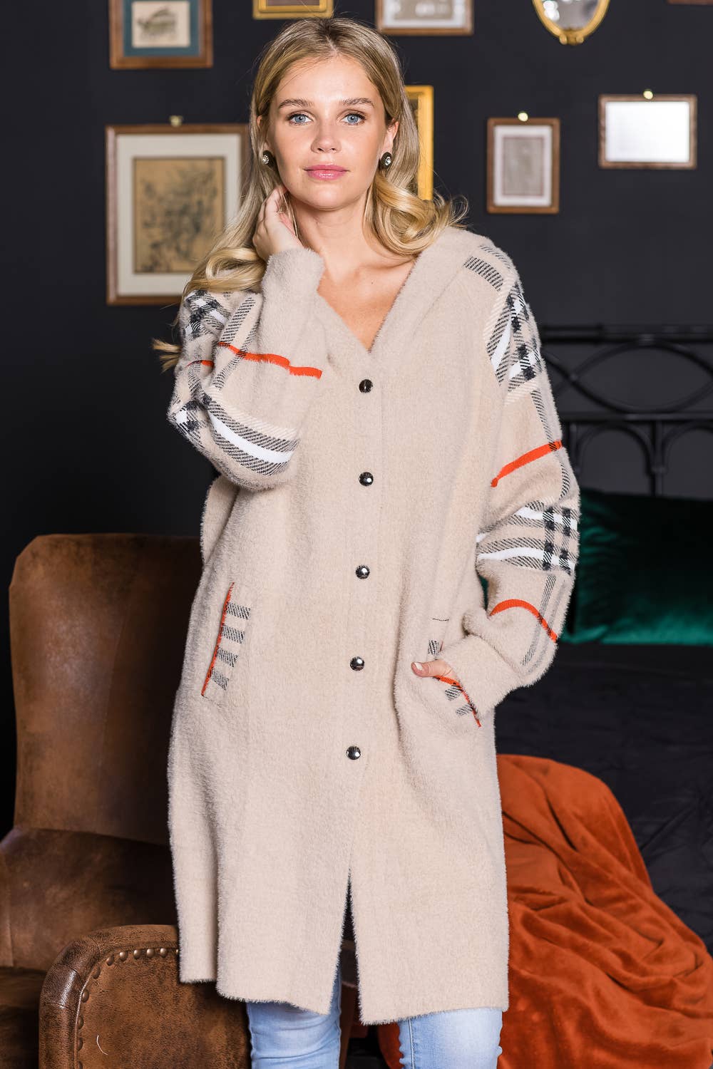 Sonnai Sweater Coat: Grey / M / 52092