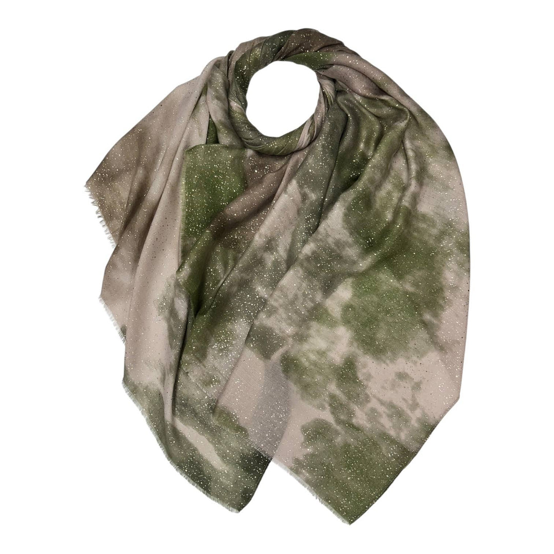 Smoke Marble Mist Scarf: Black