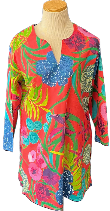 Melon Hydrangea KikiSol Tunic: XL