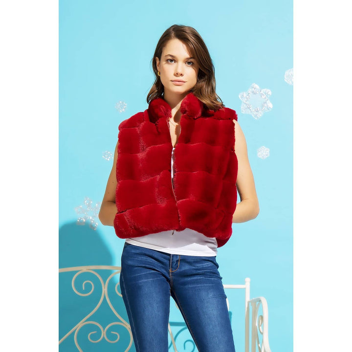 SHORT FUR ZIP VEST / ML