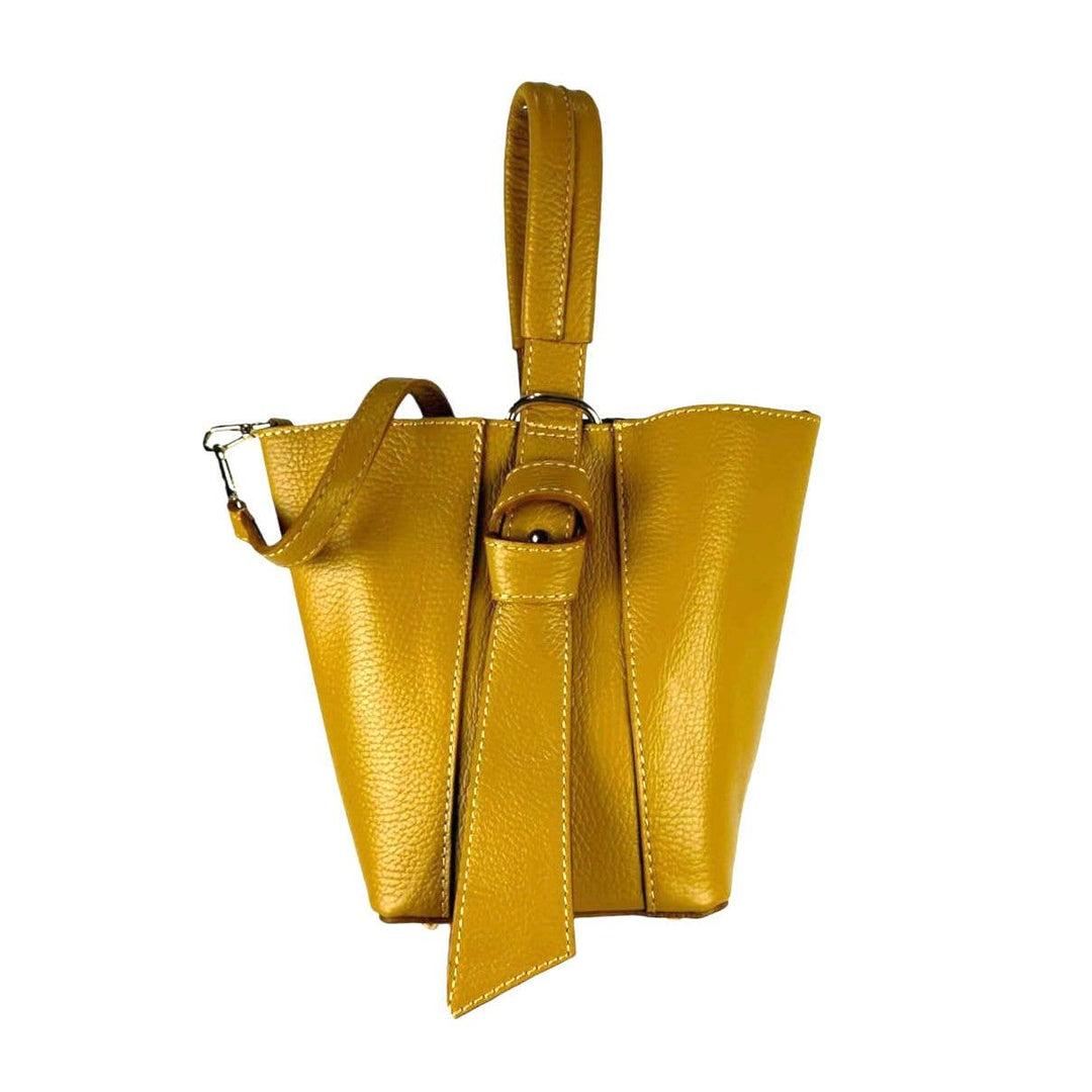 Genuine Leather Tote: Orange