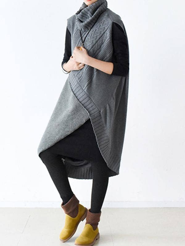 Casual Sleeveless Dress: BLACK / ONE SIZE