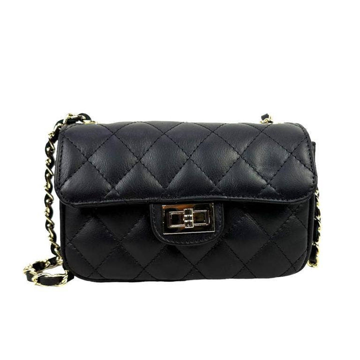 Italian leather Bag: Navy blue