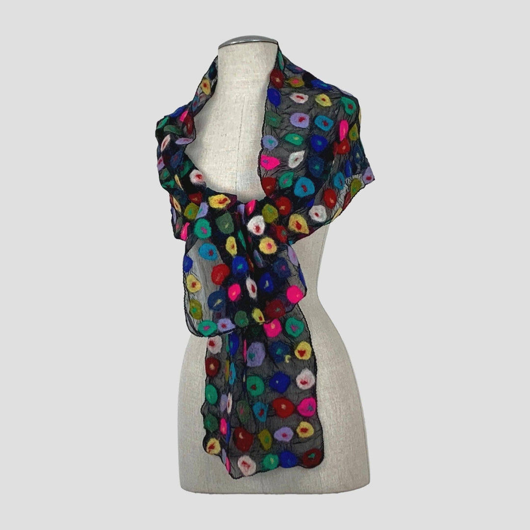 Multi Spotted Polka Felt Scarf
