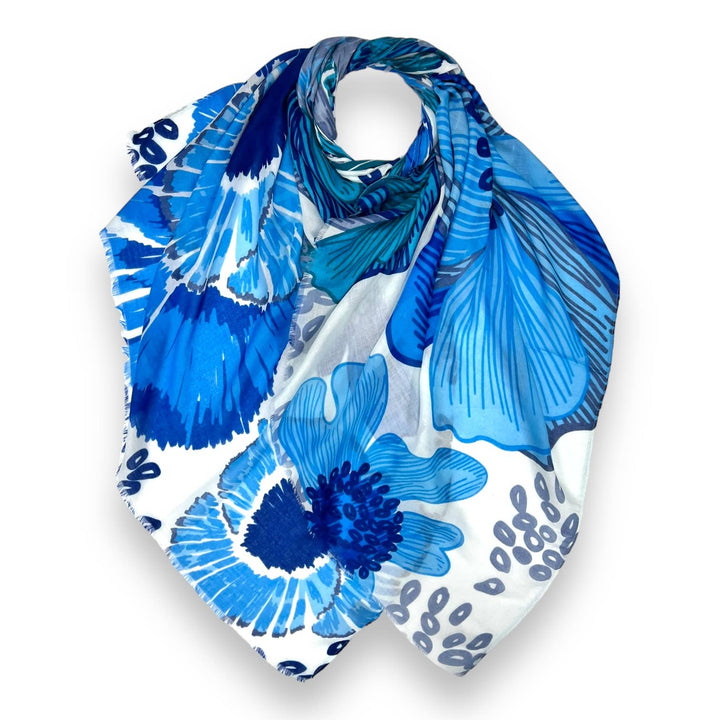 Big flower printed scarf: Mocca