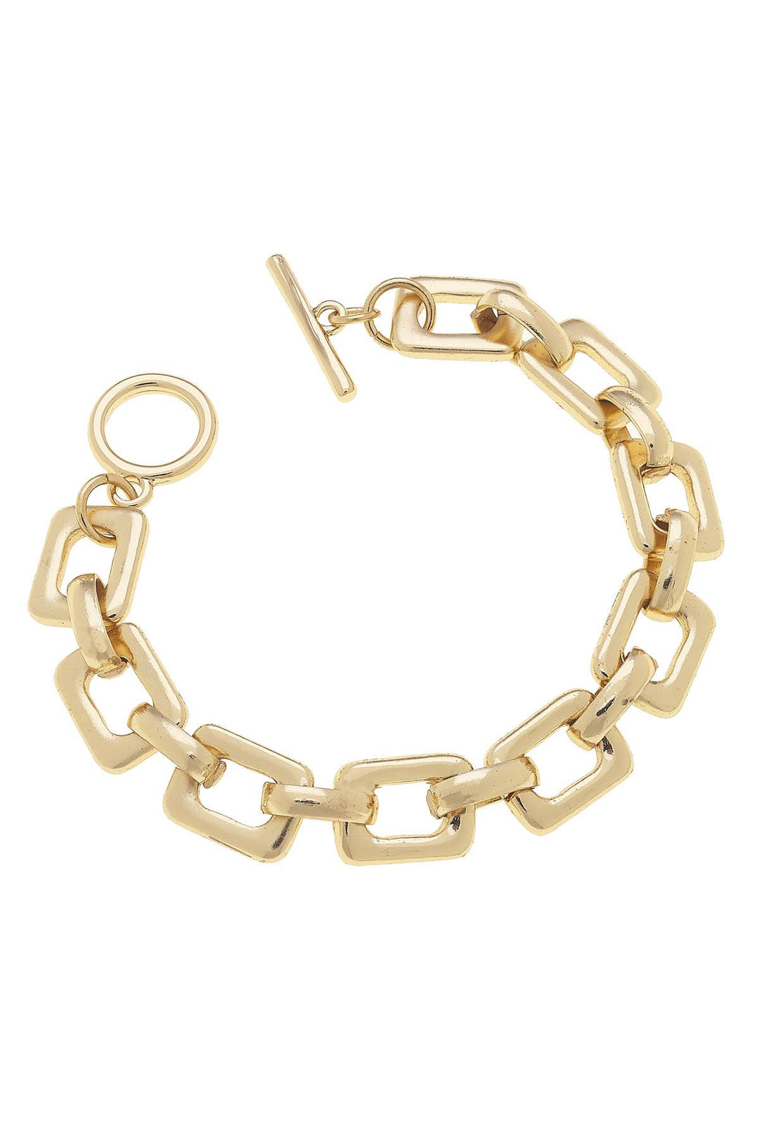 Conrad Chain Link Toggle Bracelet in Shiny Gold