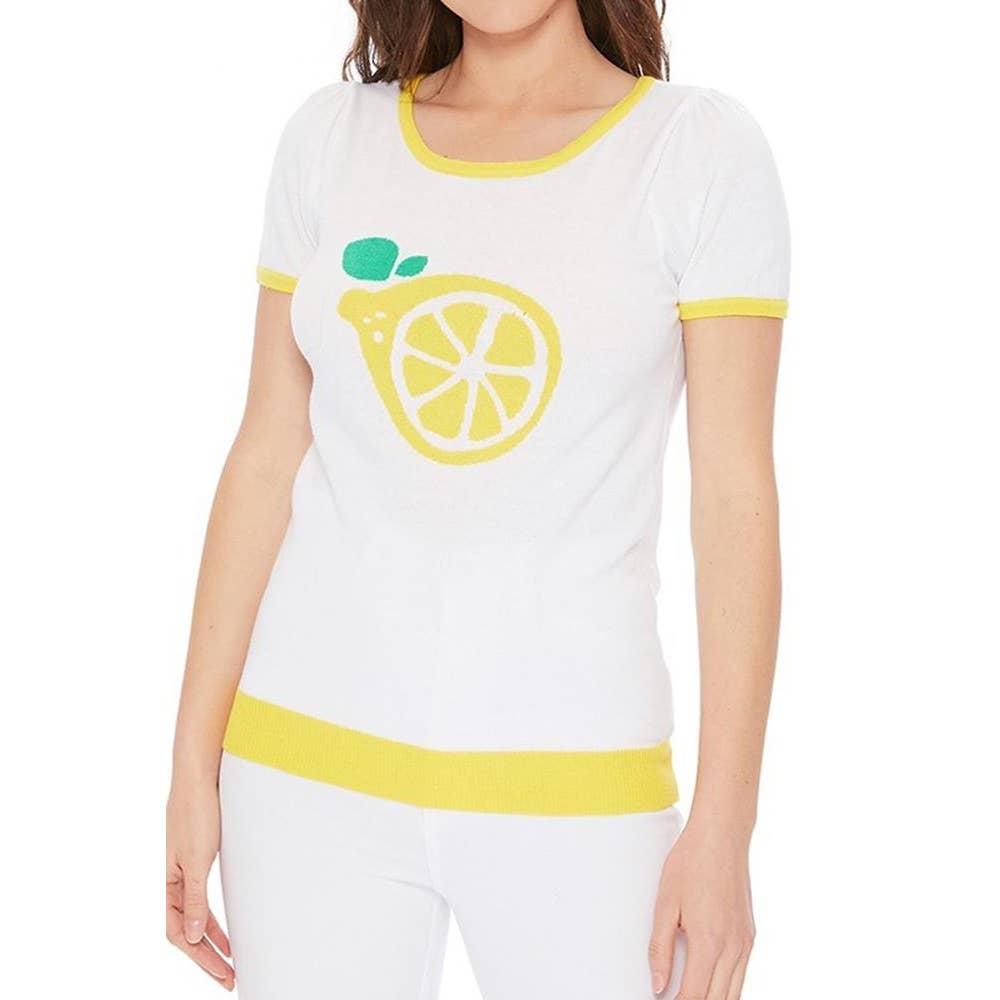 Lemon Print Sweater / M