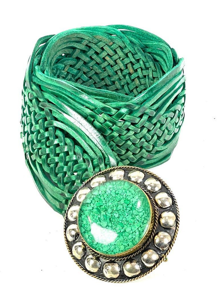 Handmade Moroccan Leather Belt: Dark brown