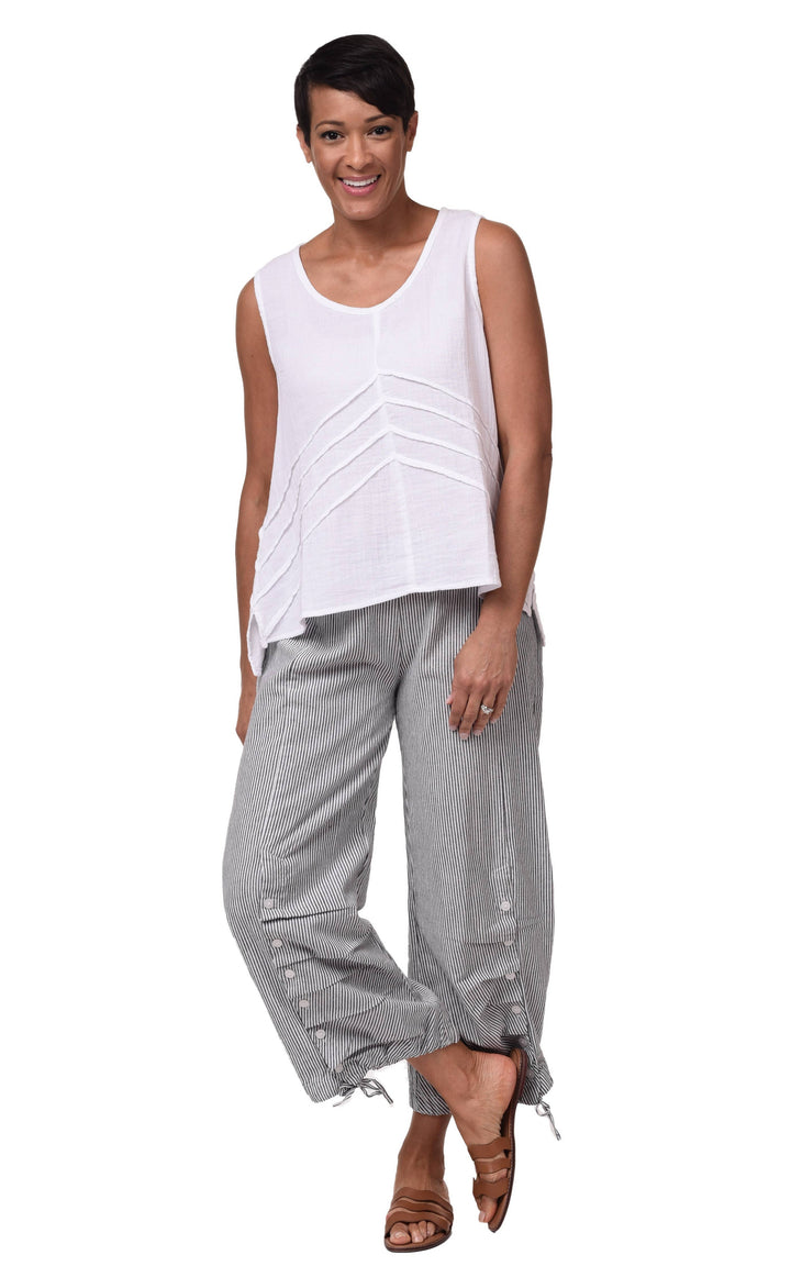 Tulip Clothing - CV21 Scooter Pant in Ticking Stripe*: S