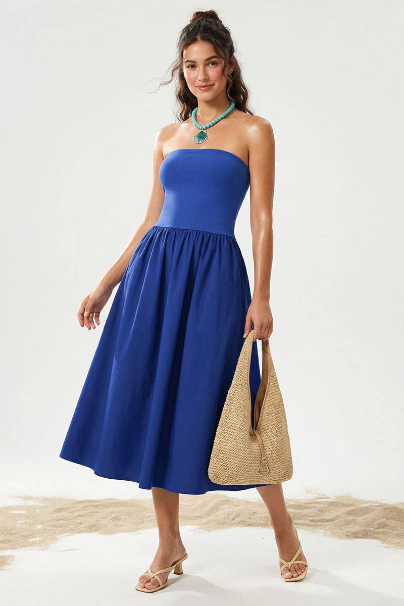 Strapless Maxi Dress: Black / M
