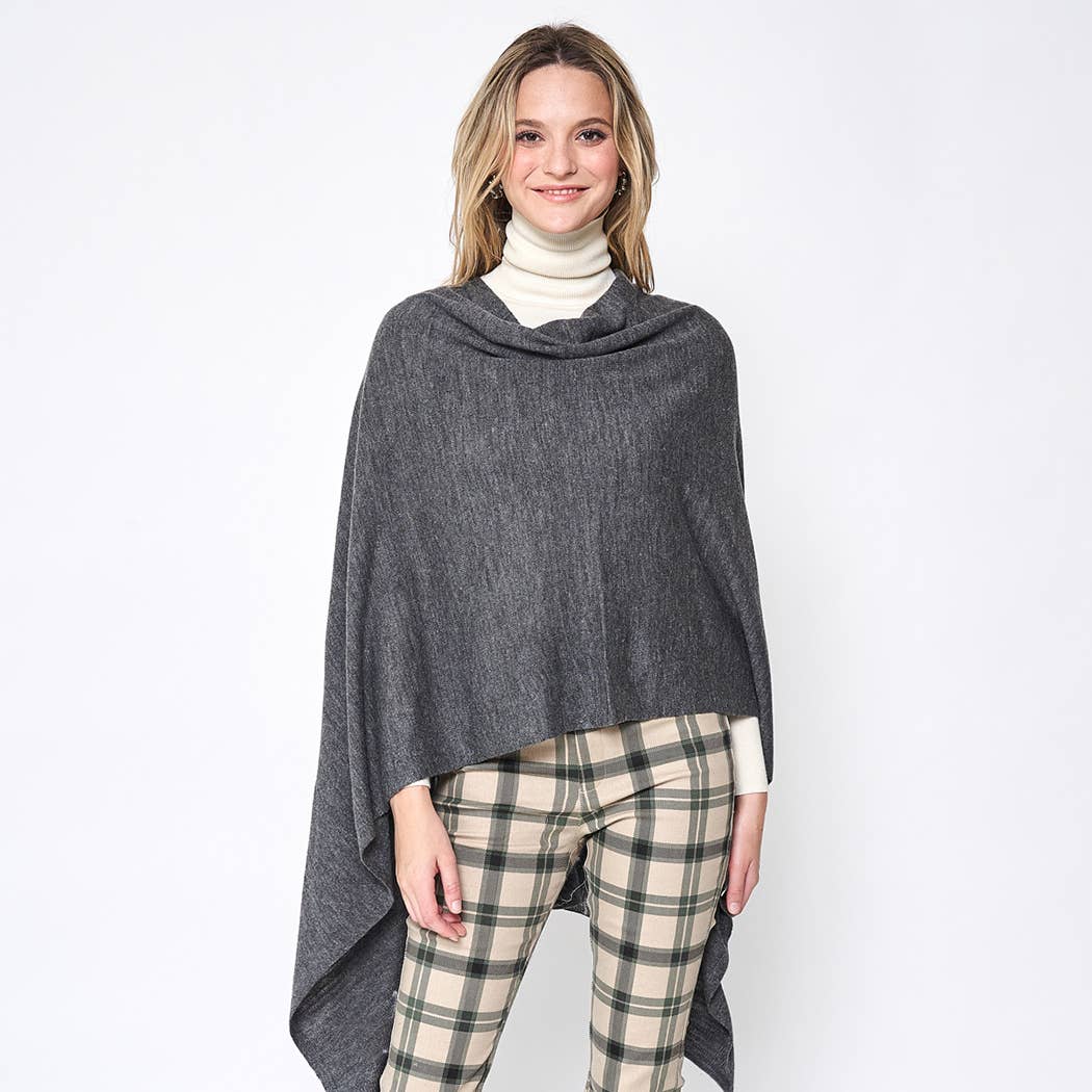 Scarf Poncho: BLK / One Size