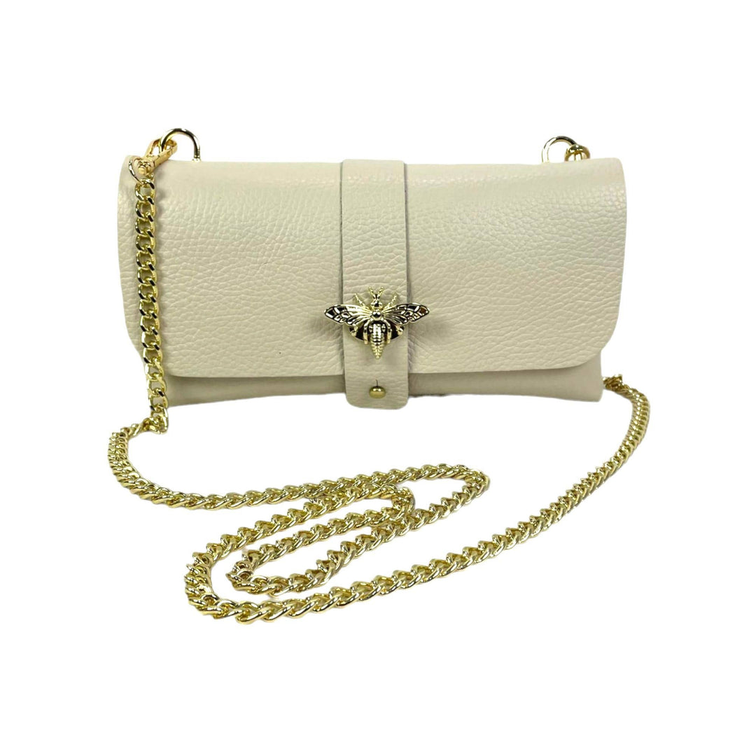 Grain Leather Bag with Dragonfly Clasp: Bordeaux