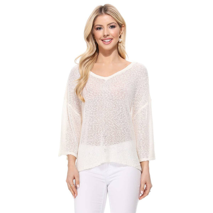 V-Nk Knit Top MK3662: BLACK / L