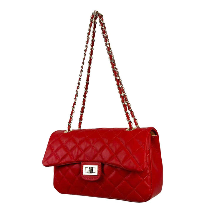 Premium Quilted Leather Bag: Black