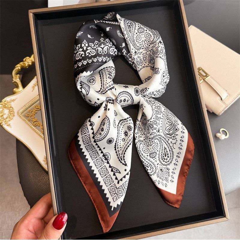 Sheer Trend - Fashion Print Square Scarf: LIGHT PINK