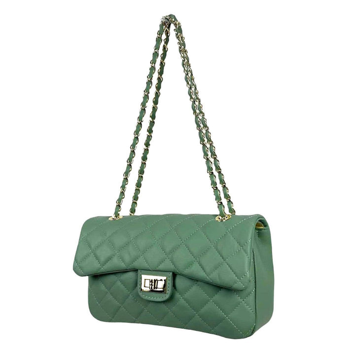 Premium Quilted Leather Bag: Black