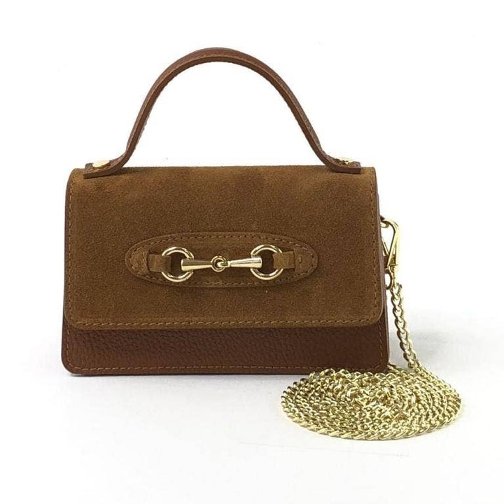 Suede Leather Handbag Chain Handle: Green