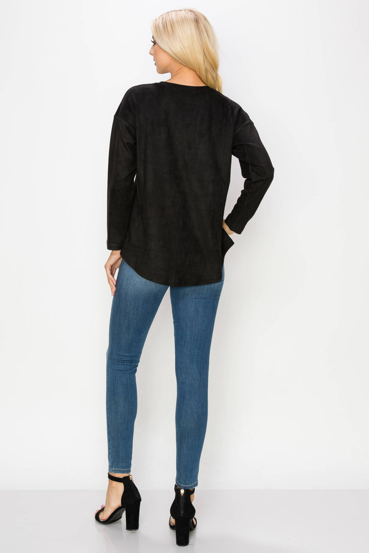 Adi Stretch Suede Top: BLACK / XS / A5418