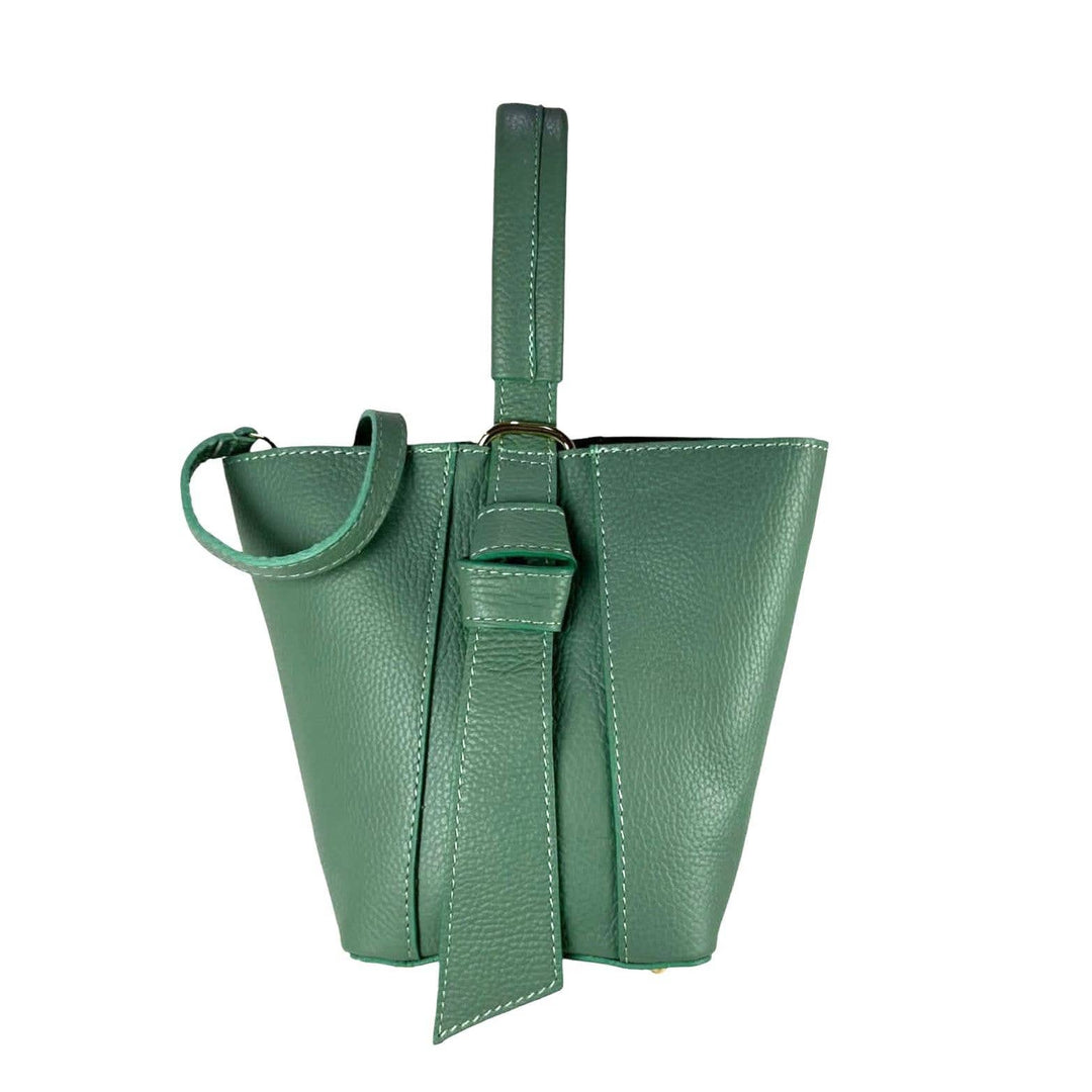 Genuine Leather Tote: Orange