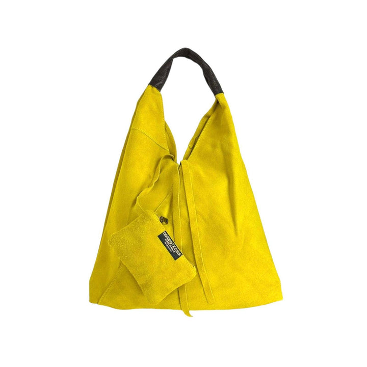Suede Leather Shoulder Bag: Black
