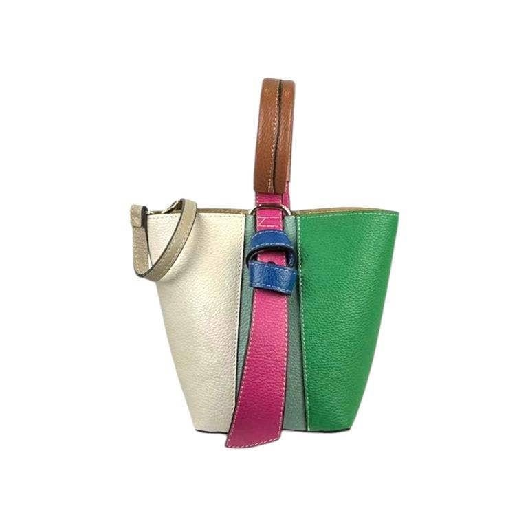 Multicolor  Leather Bag: Flock