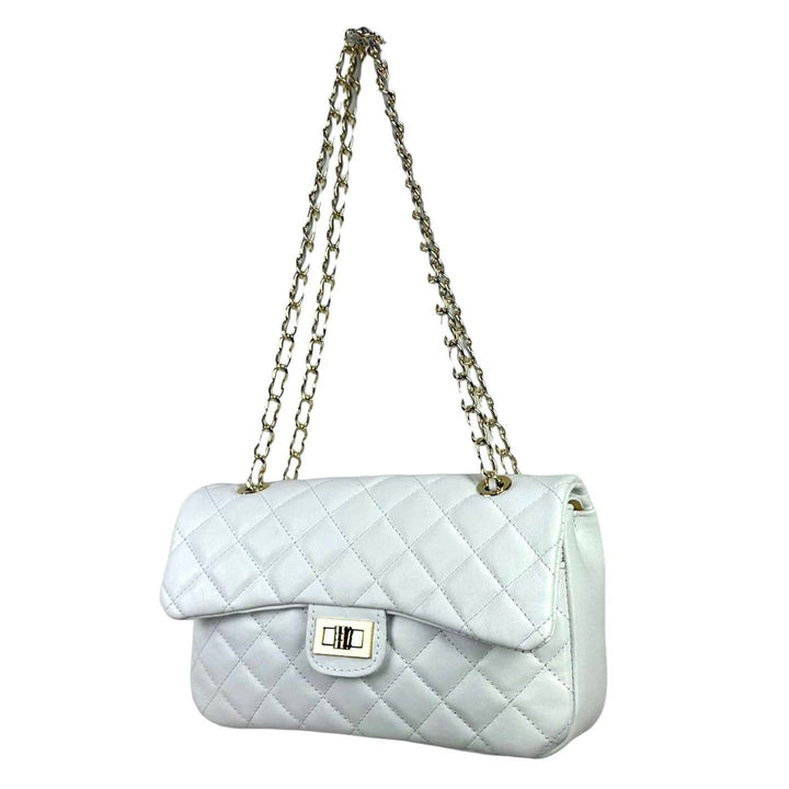Premium Quilted Leather Bag: Black