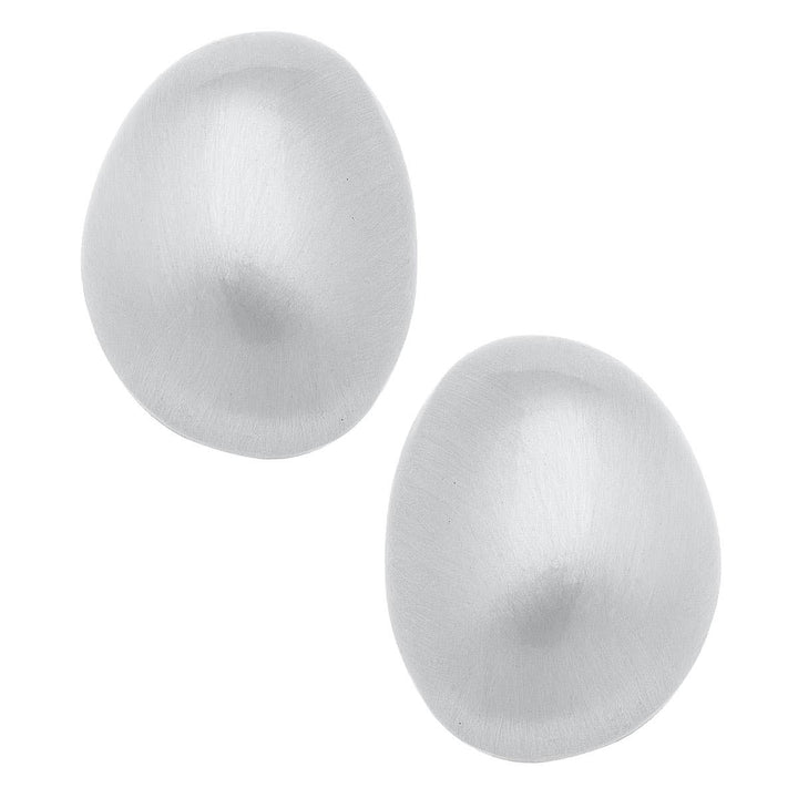 Icon Puffed Dome Statement Stud Earrings: Satin Gold