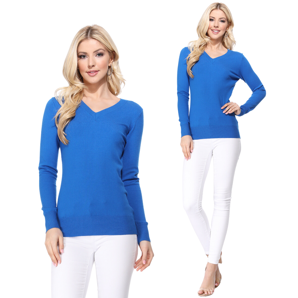 V-Neck Soft Sweater  MK5501: NAVY / S