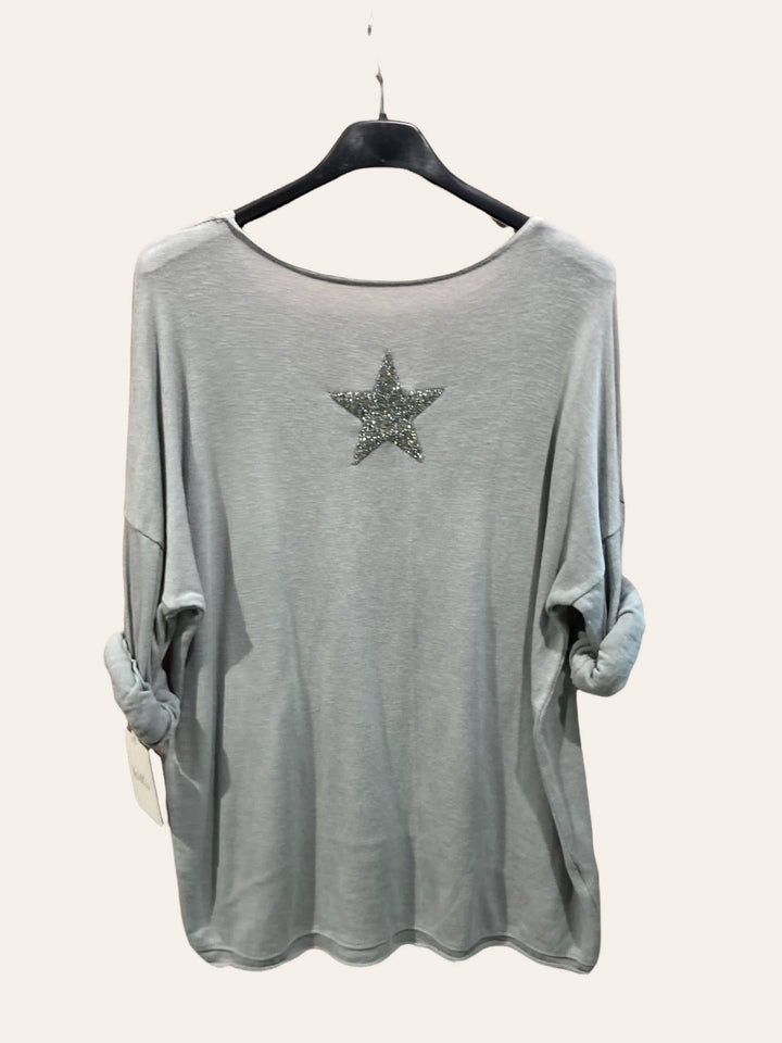 Cotton top with a rhinestone star : CAMEL