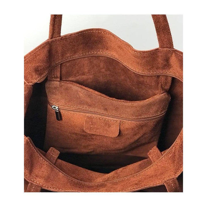 Italian Suede Leather Bag: Olive