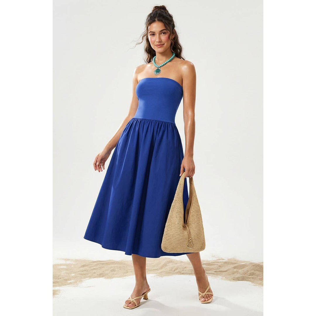 Strapless Maxi Dress: Black / S