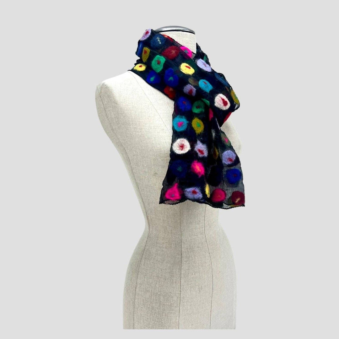 Multi Spotted Polka Felt Scarf