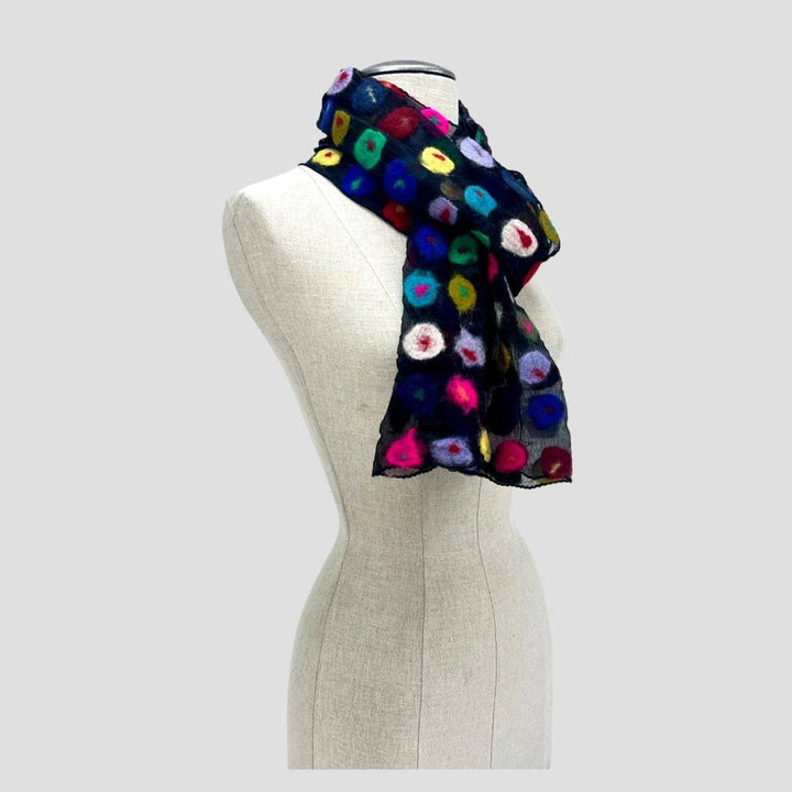 Multi Spotted Polka Felt Scarf