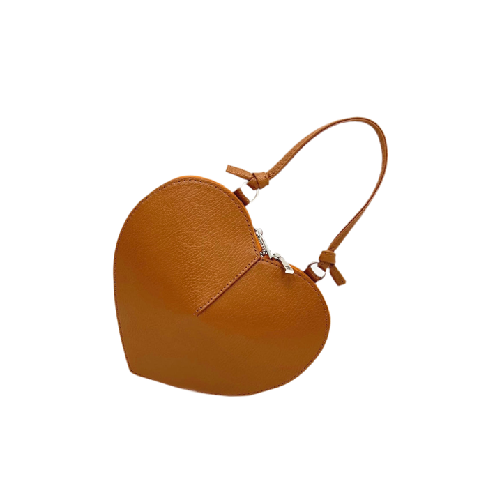 Heart Leather  bag, Made in Italy,112587: Blk