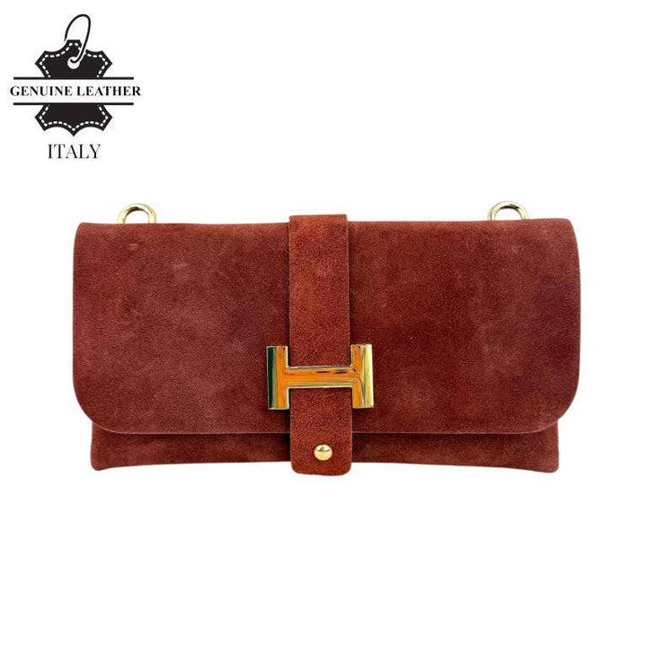 Italian Leather Bag: Suede Fuchsia