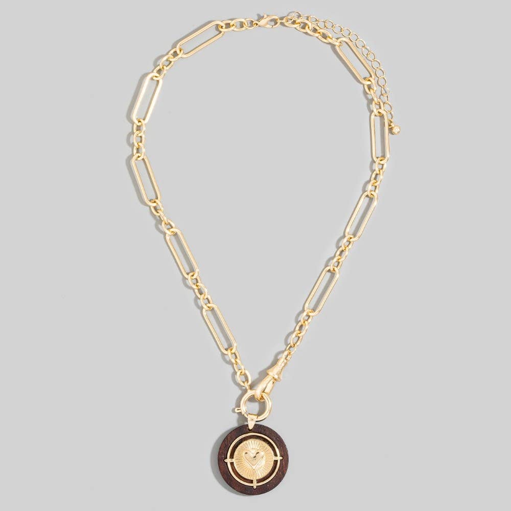 Paperclip Chain Coin Necklace