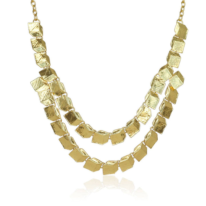 Multi Layer Mini Squares Neck: GOLD