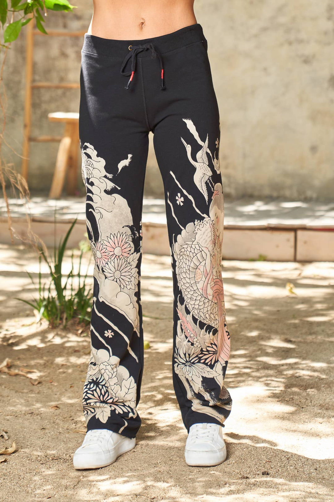 Dragon Print Lounge Pant Black / L