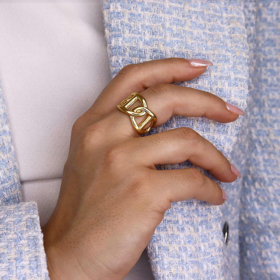 Oversized link stiff band: Silver