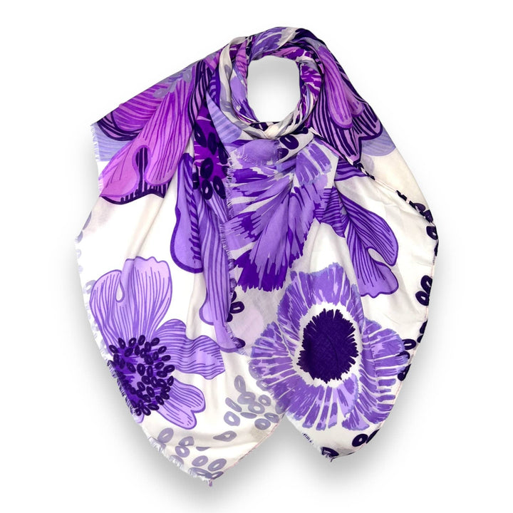 Big flower printed scarf: Hot Pink