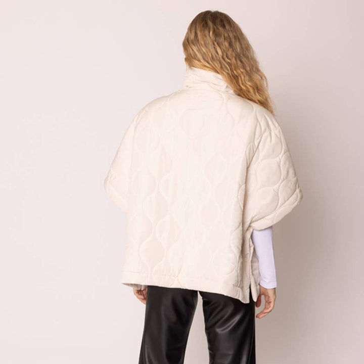 Quilted Cape Poncho Jacket : IVY / O/S
