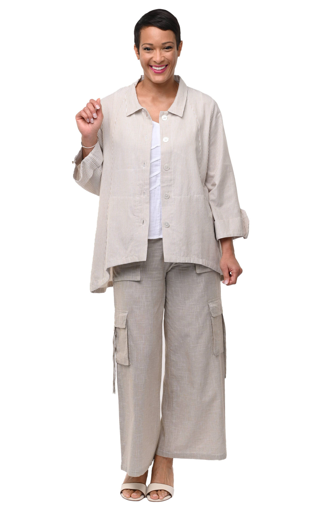 Tulip Clothing - CV1269 Leigh Jacket in Crockery Stripe*: XL