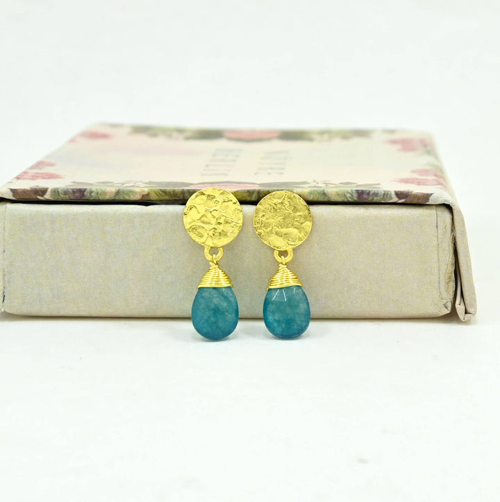 Abigail Earring - Neon Blue Jade