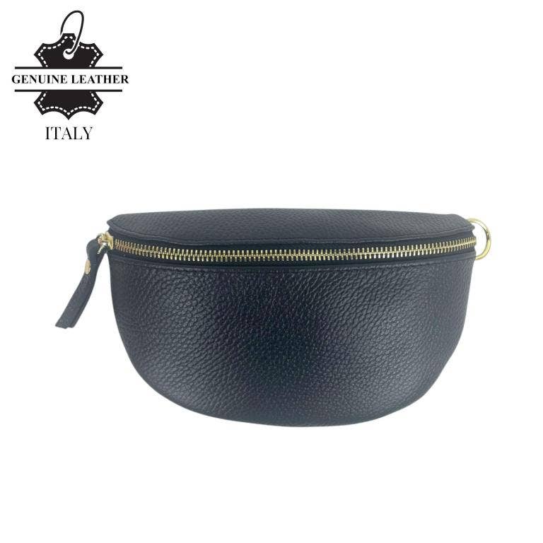 Italian Leather Waist Bag: Orange